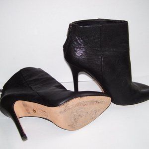 Charles David Black Leather Ankle Boots Size 7